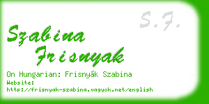 szabina frisnyak business card